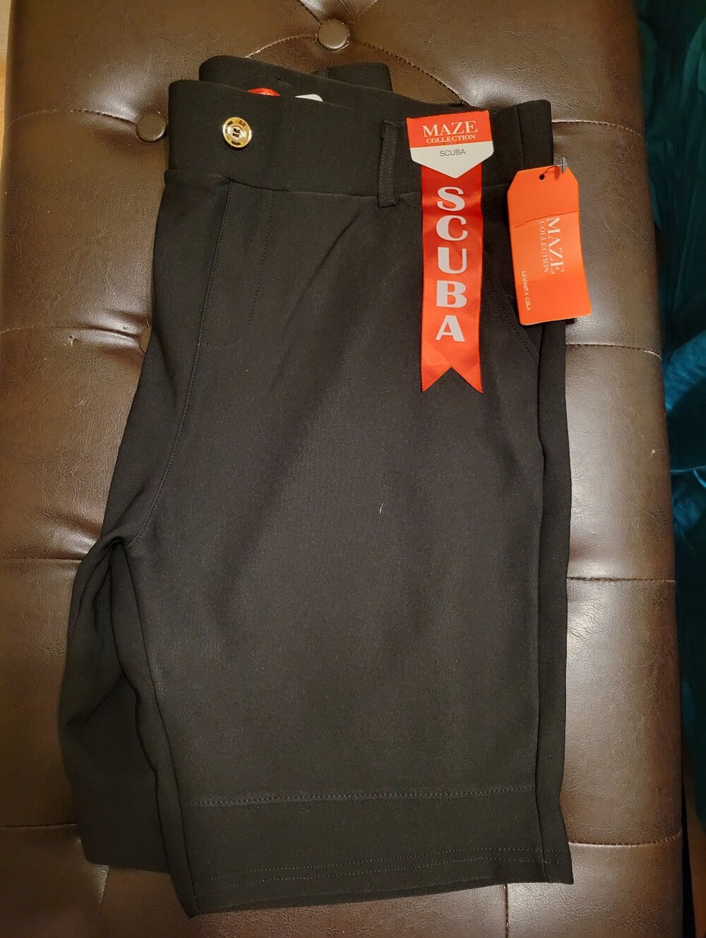 Women's Black Scuba Shorts